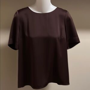 Topshop Brown Short Sleeve Boxy Blouse size 4